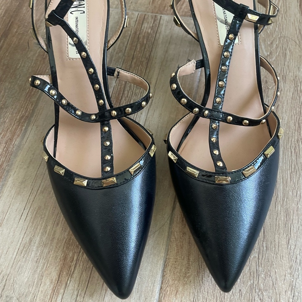 Black studded heels